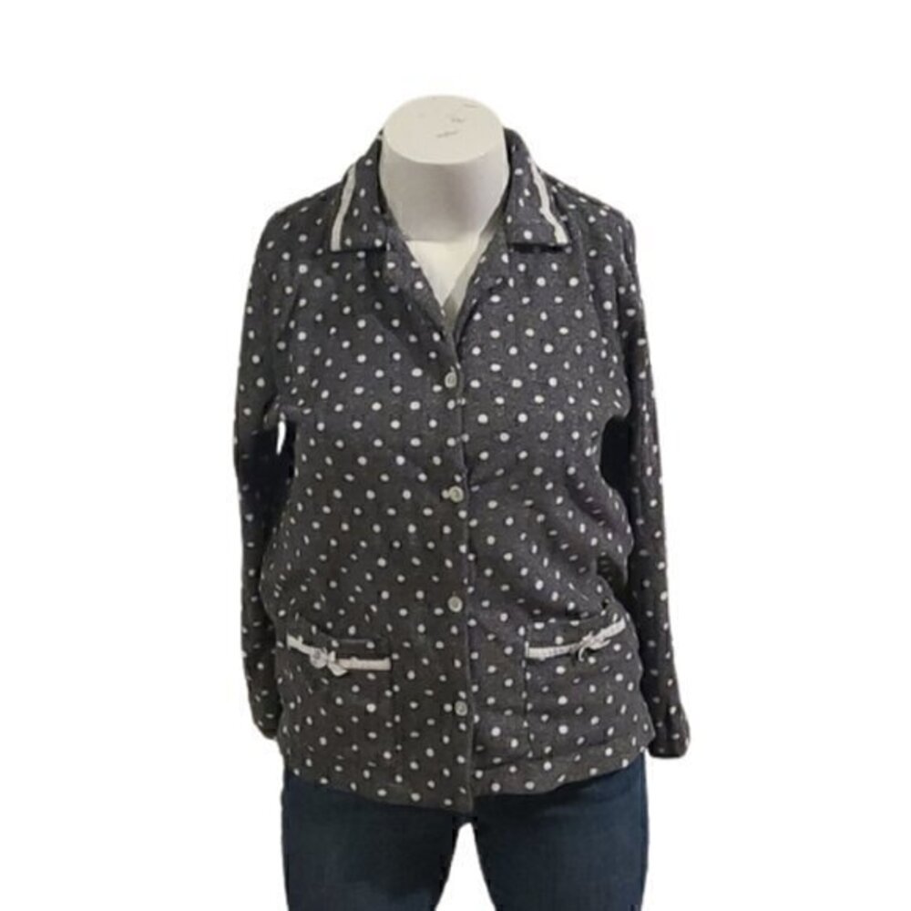 [Simply Vera] Gray polka-dot Button Down Sweater